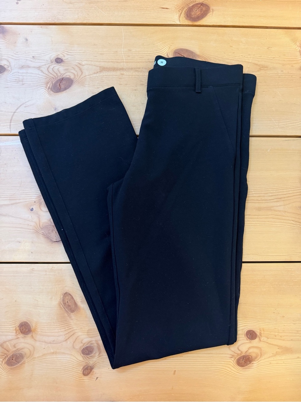 Betabrand Black Ponte Knit Slim Trousers